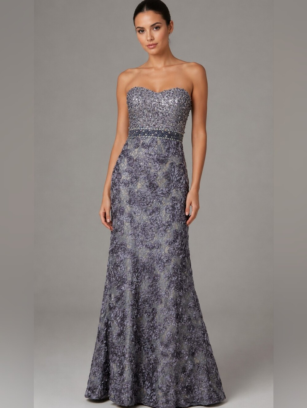 Camille La Vie Strapless Sequin Gown, Size 4